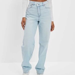American Eagle Outfitters Highest Waist Crossover Baggy Straight Jeans